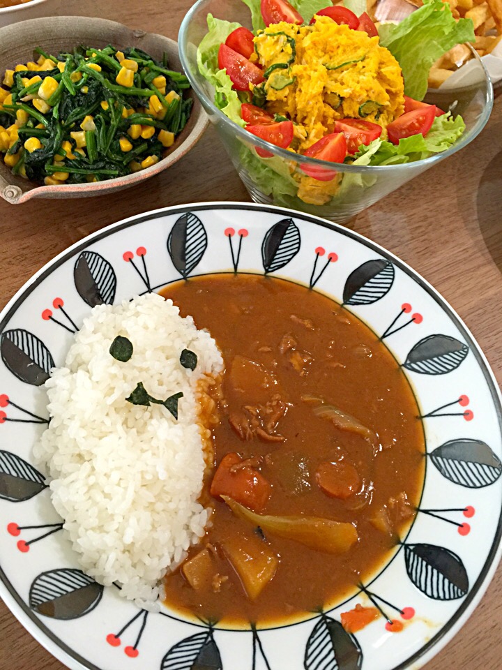 かぼちゃサラダとおばけちゃんカレーでHappyHalloween!!!