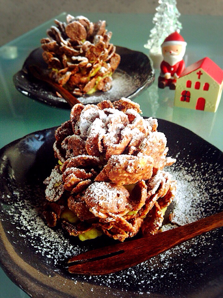 ともちゃんさんの料理 チョコフレークでまつぼっくり