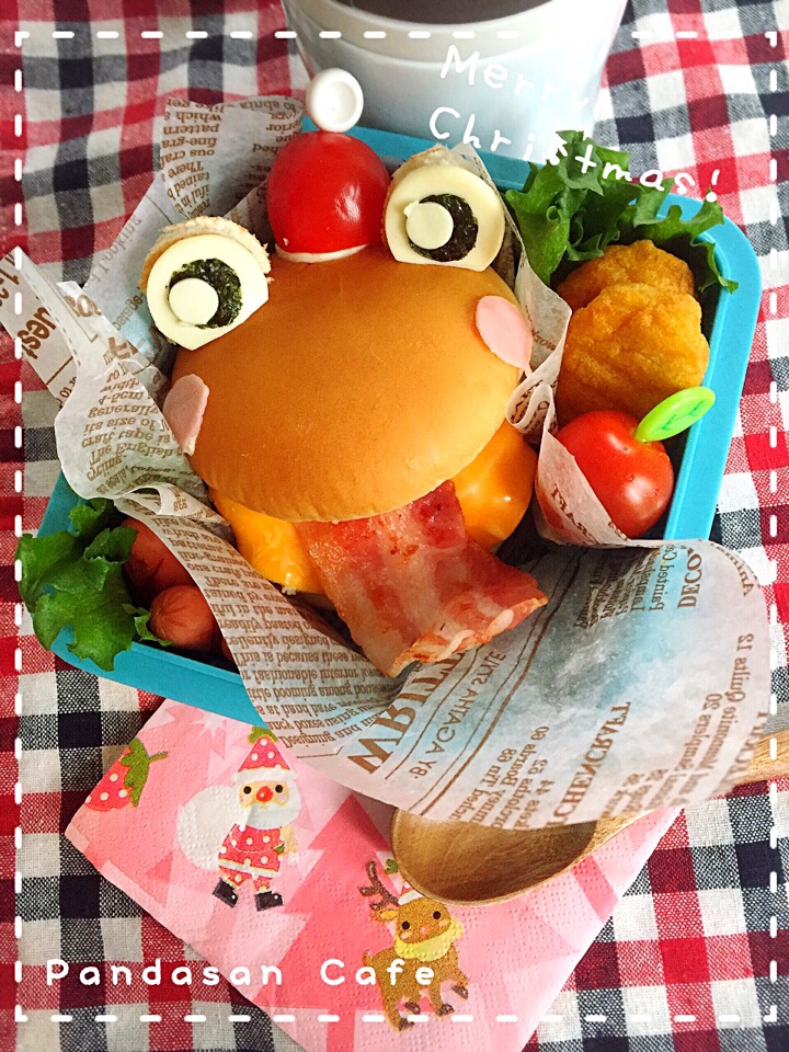 ＭerryChristmas★ベェ〜。カエルバーガー★中2娘のお弁当