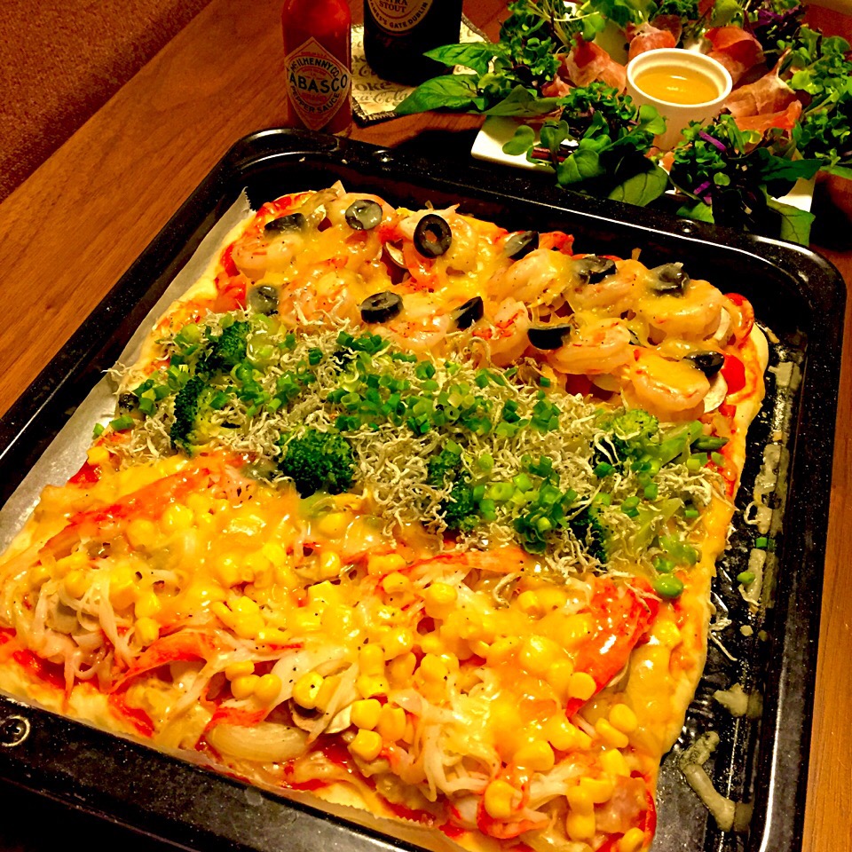 徳之島トトロンヌさんの ～Life is Delicious～:家庭でできる本格ピザ生地
でスクエアトリプルピザ