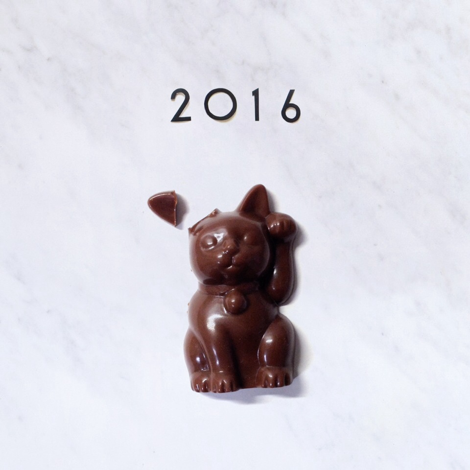 New year greeting chocolate