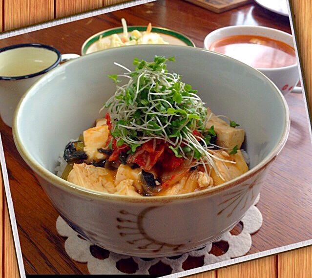 豆腐と青菜のあんかけ丼