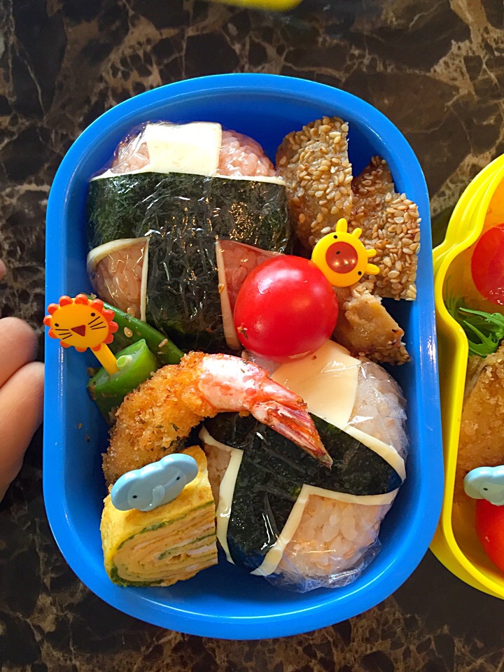 ジュウオウジャー難しいからニンニンジャーお弁当✨