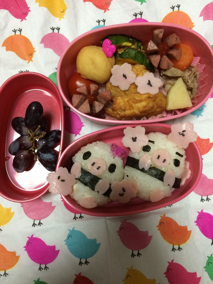 学童弁当〜シロブタカップル❤️〜