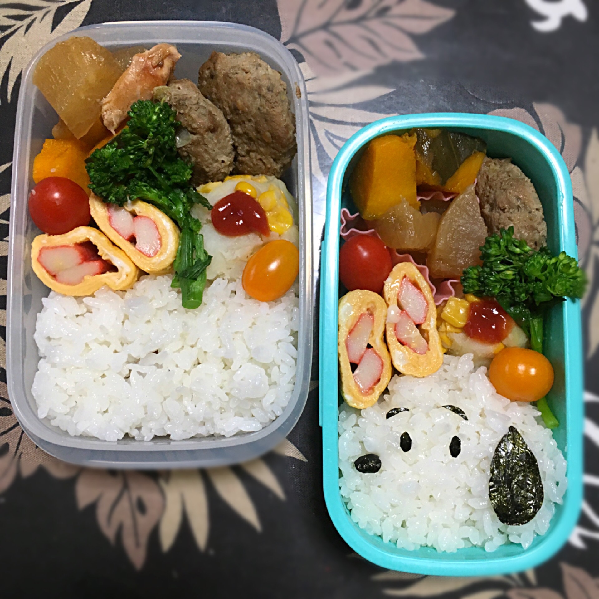 早起きできなかった朝の簡単スヌーピー親子弁当