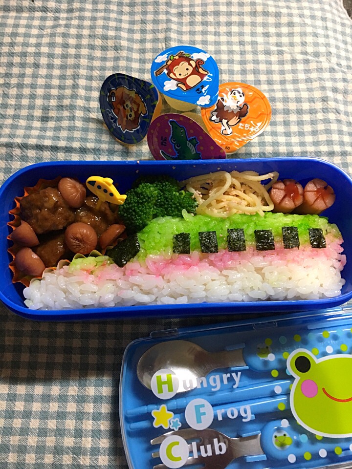 慌てて作った、はやぶさ弁当?