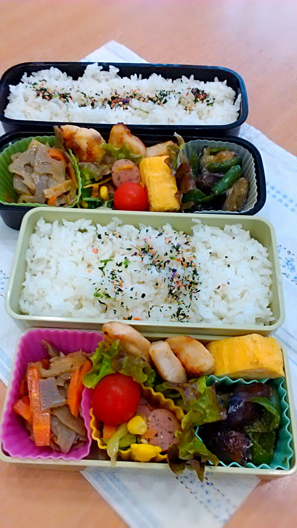 4月14日の娘弁当と旦那弁当♪