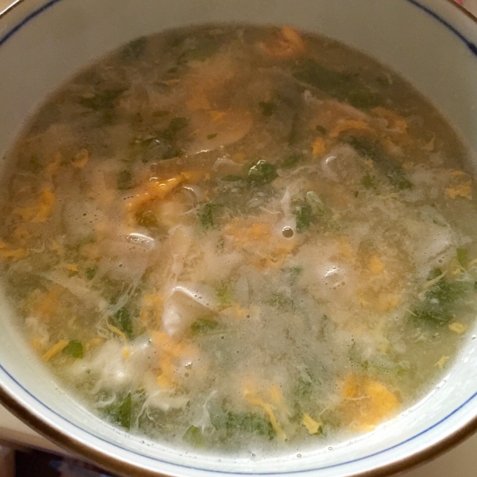ちびめがさんの料理 マグロの生ハム のつけ汁をリメイクスープ(◍•ڡ•◍)❤