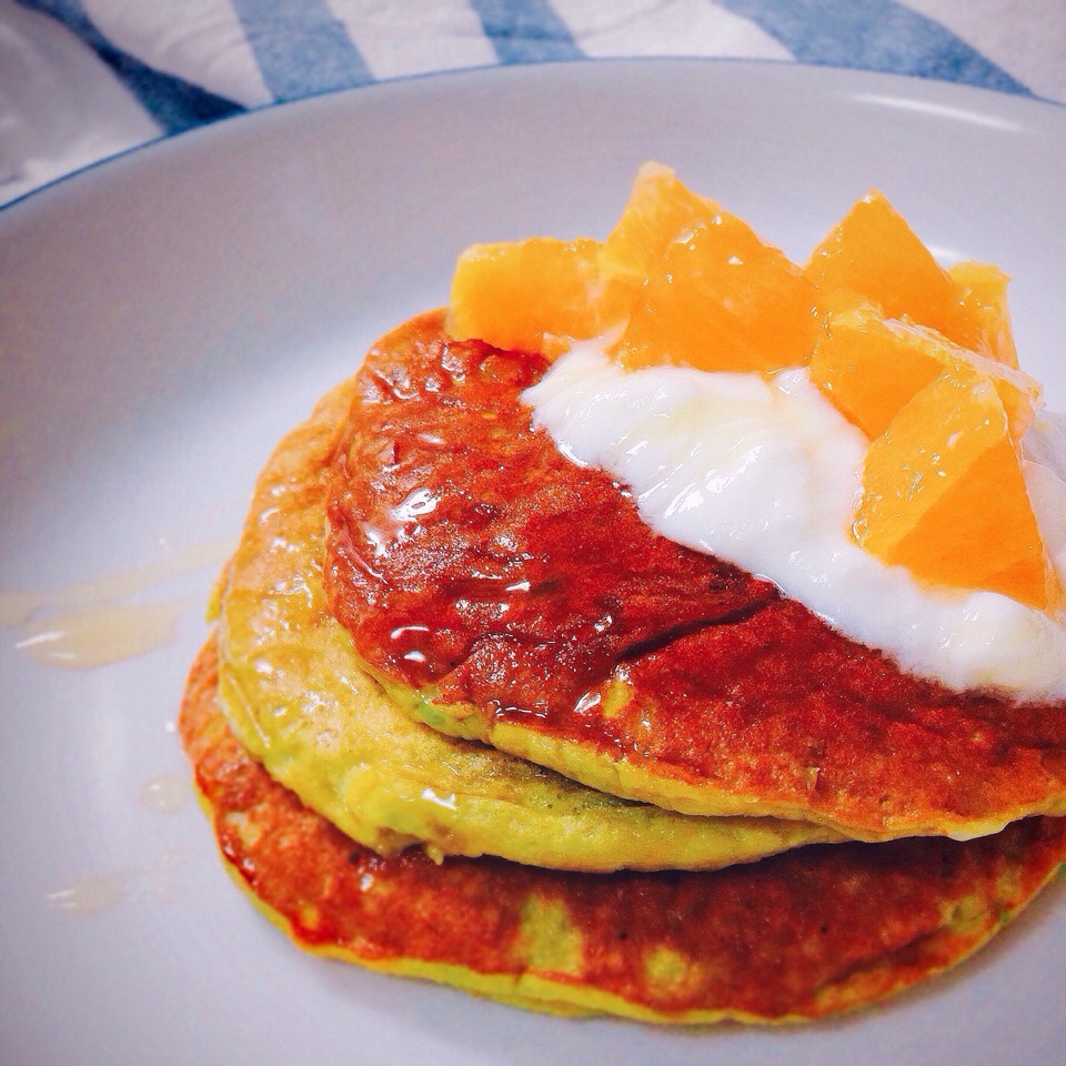 Avocado and banana pancake . Gluten free.