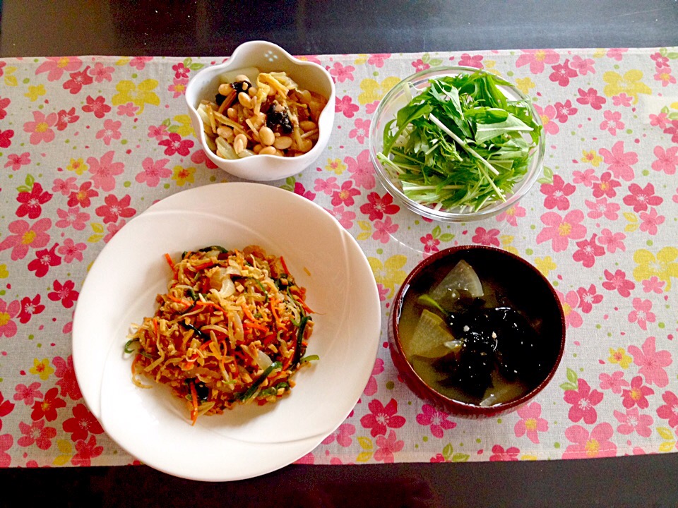 ベジ料理♡高野豆腐でチャプチェのご飯