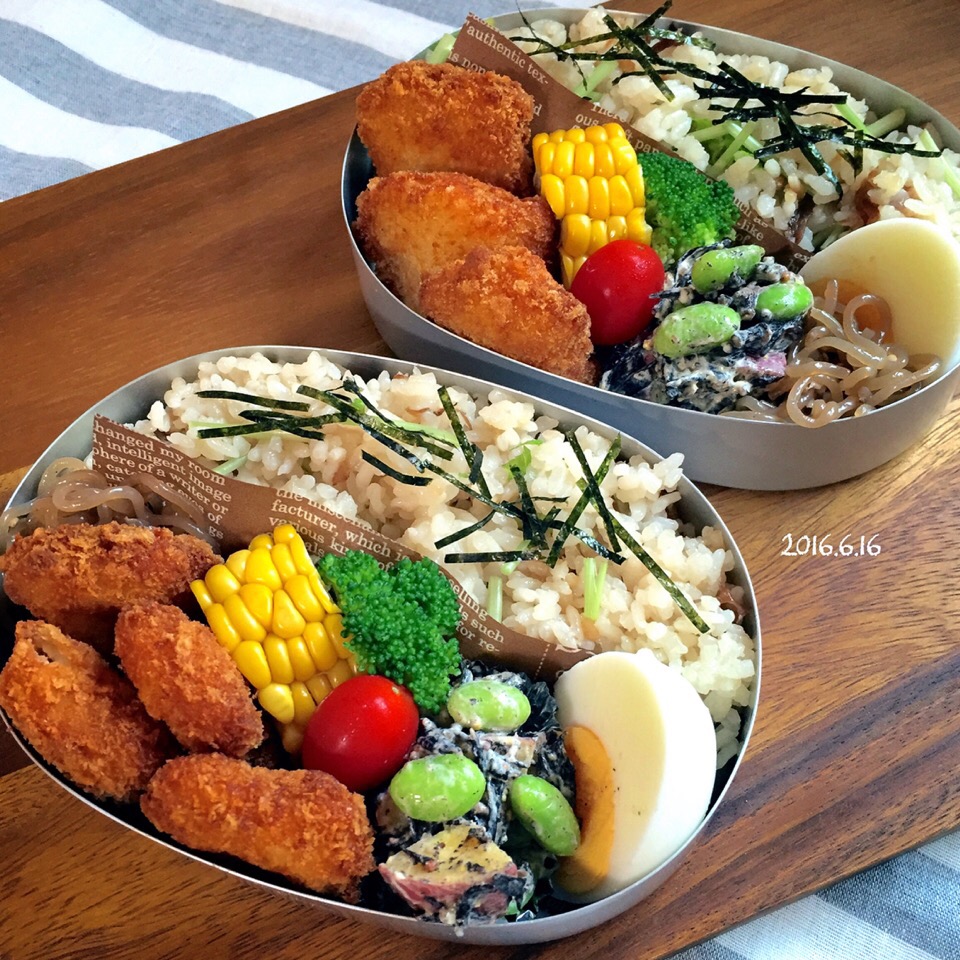 ⚓️夫婦船さんの さつまいもとひじきと枝豆の粒マスタードマヨサラダ  でお弁当?