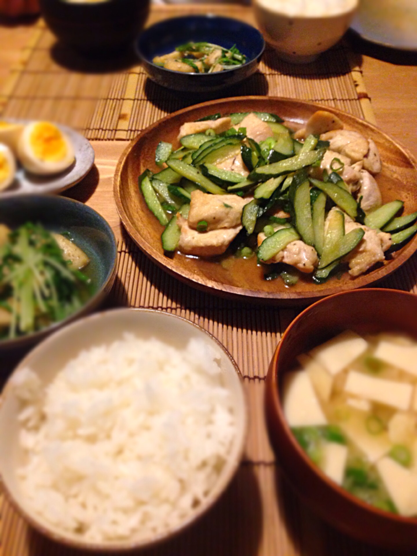 きゅうりと胸肉の甘酢炒め