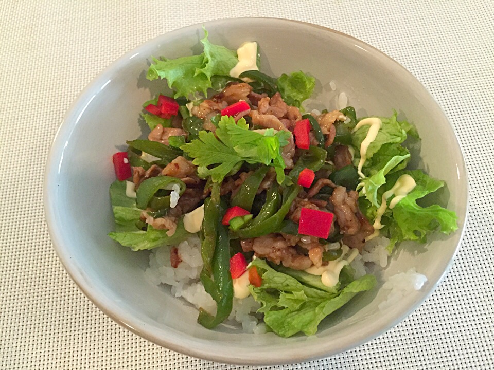 青椒肉絲丼☺︎