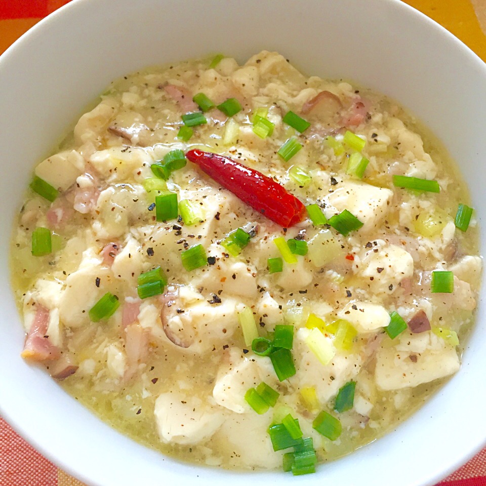 豆腐のペペロンチーノ風ふわトロ丼