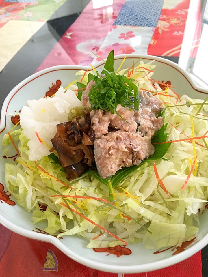 サバおろしぶっかけサラダうどん