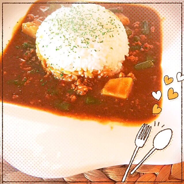 インゲンポテトのそぼろカレー★