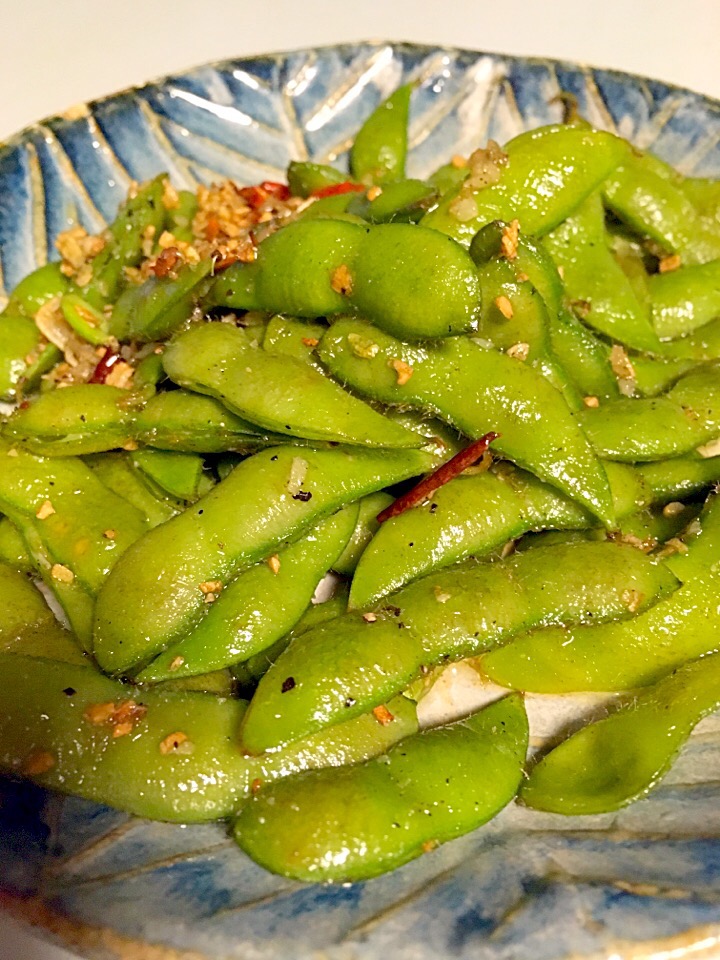 息子作 だだちゃ豆のペペロンチーノ風