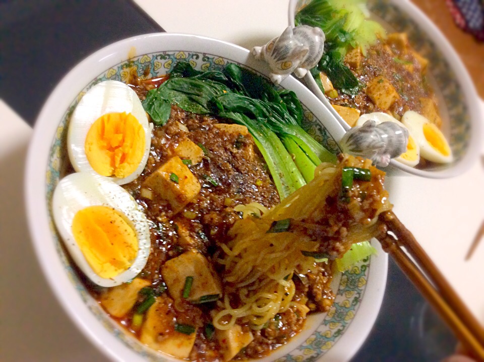 今日は山椒控えめ 痺れ控えめ  麻婆麺  汗は吹き出します