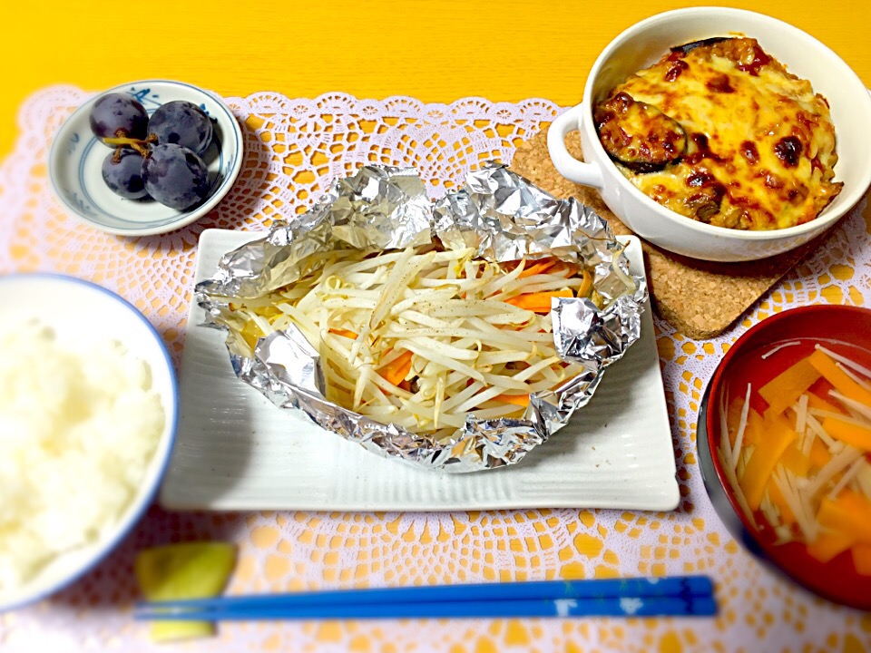 バターホイル焼き&麻婆茄子リメイクグラタン