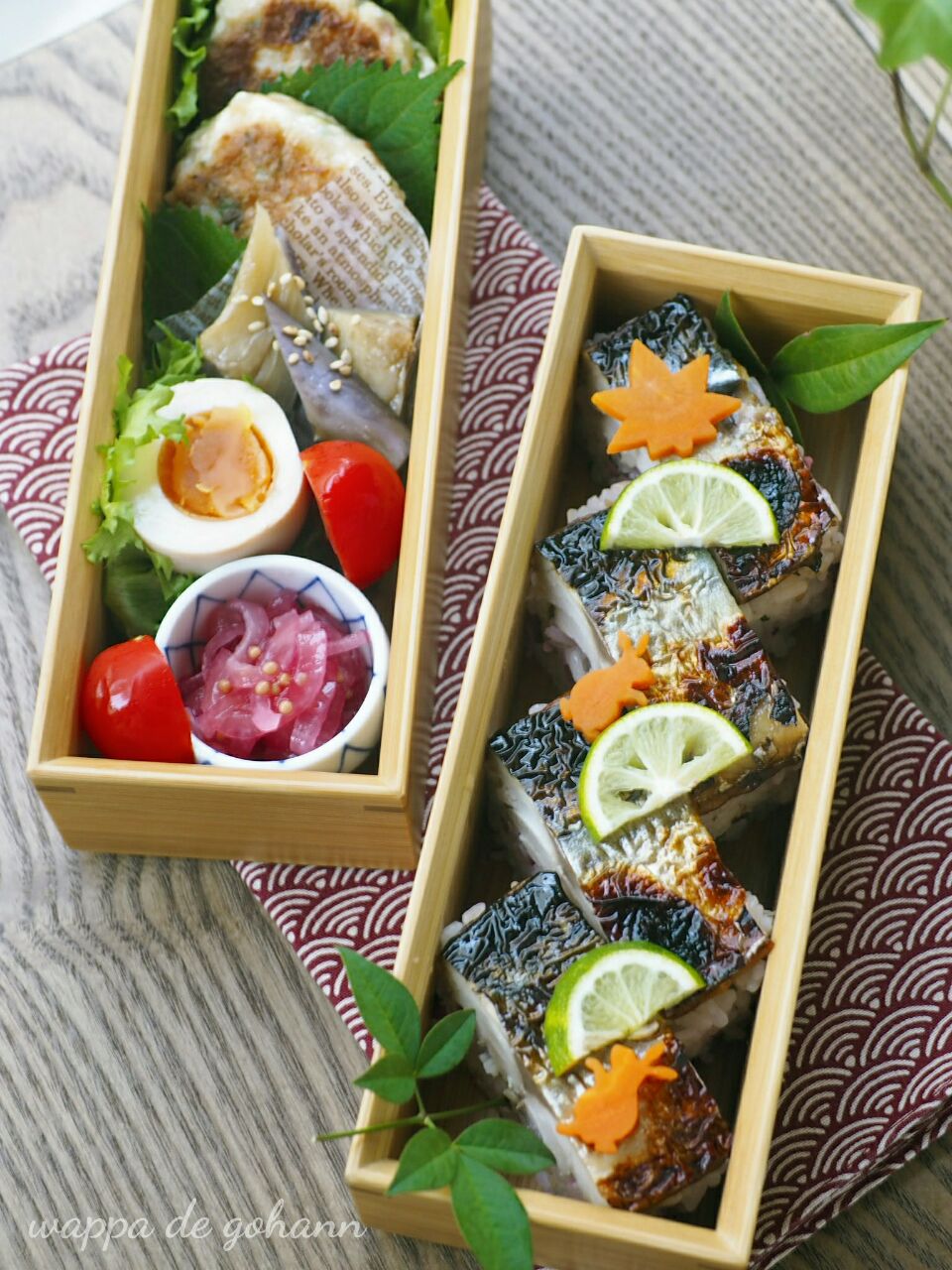 Grilled Mackerel Sushi Bento