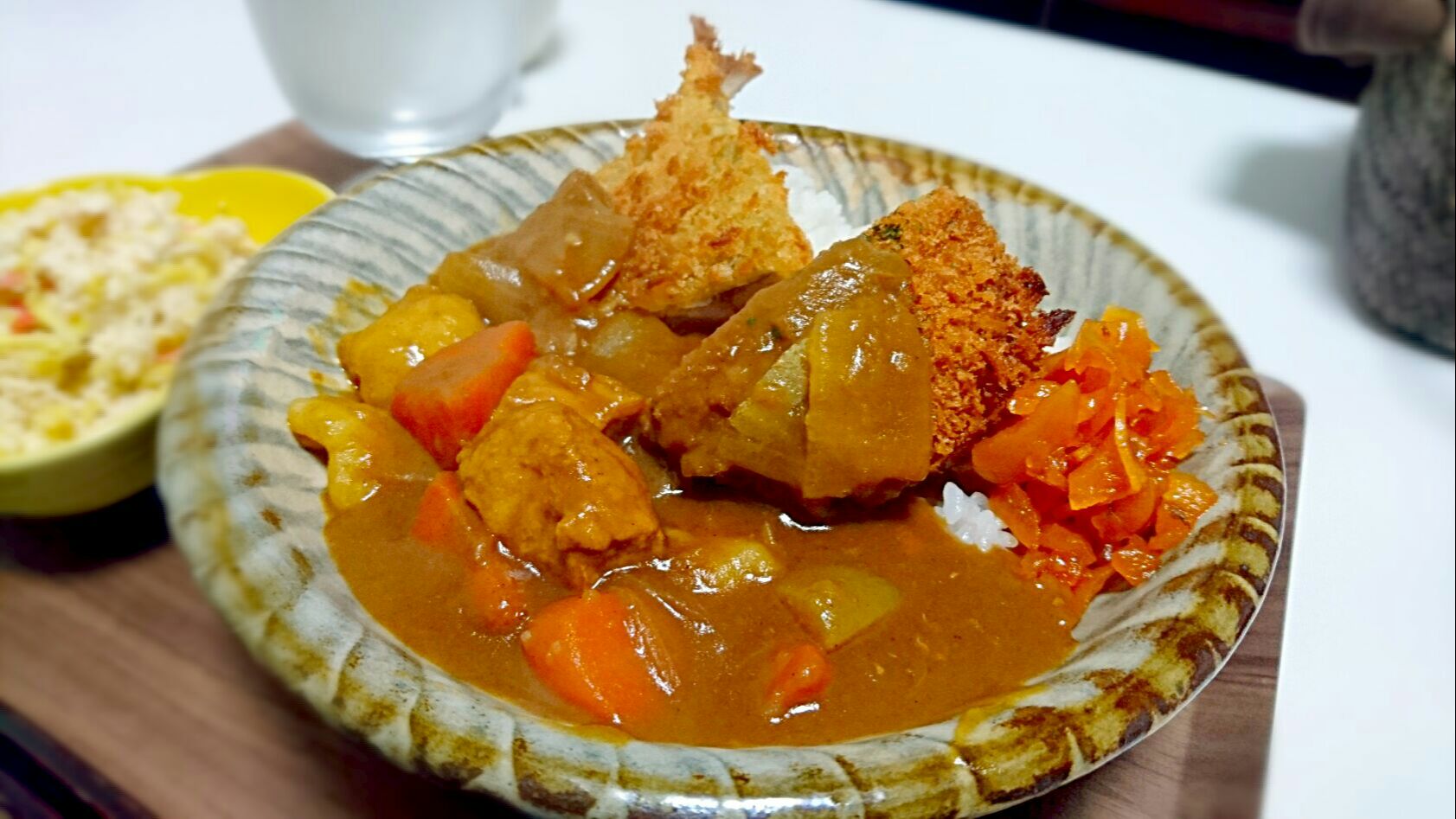 #ミックスフライ #カレーライス