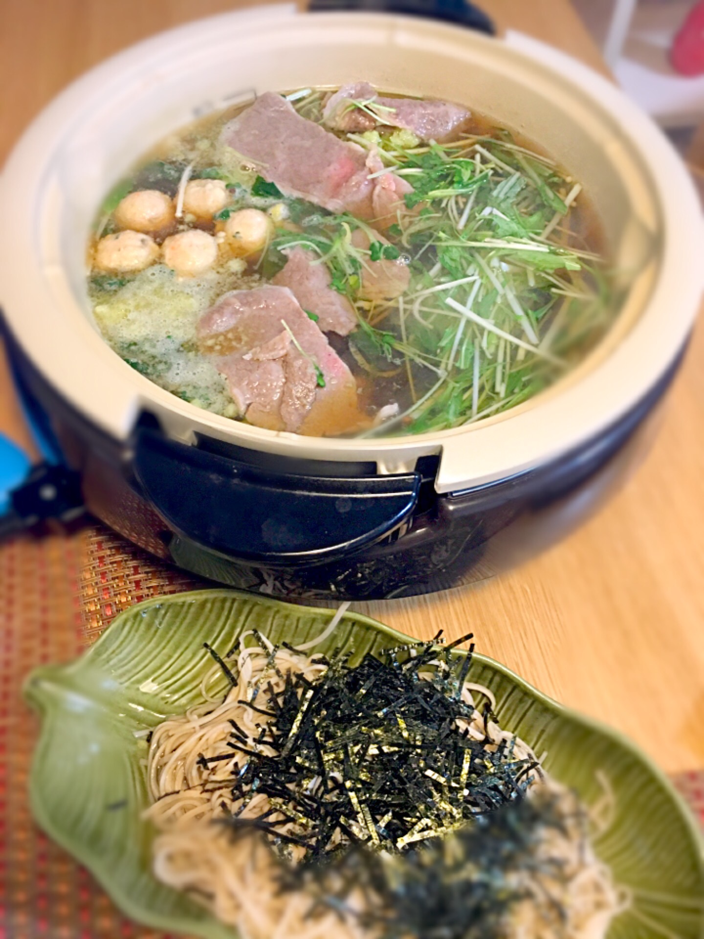 和牛ハリハリ鍋 シメは大根おろしと蕎麦