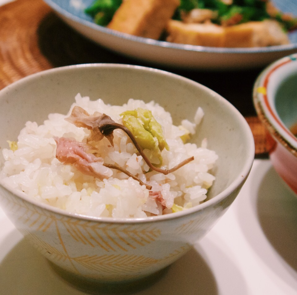 空豆ごはん 桜風味?