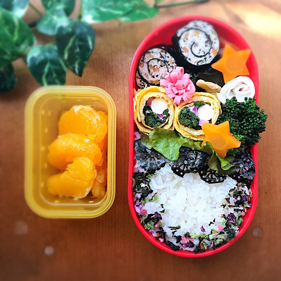 chiaki3さんの料理 娘のお弁当 鳥ひき肉のくるくる海苔巻き❤️ある日のお弁当( ˙꒳​˙ )