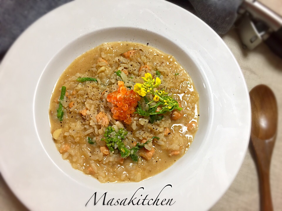 Fieldmustard&salmon risotto