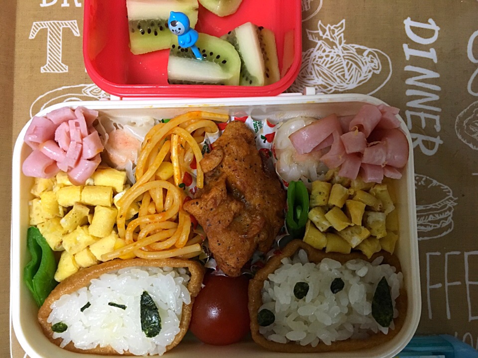 スヌーピーいなり弁当#やる気が無い弁当 #学童弁当 #春休み