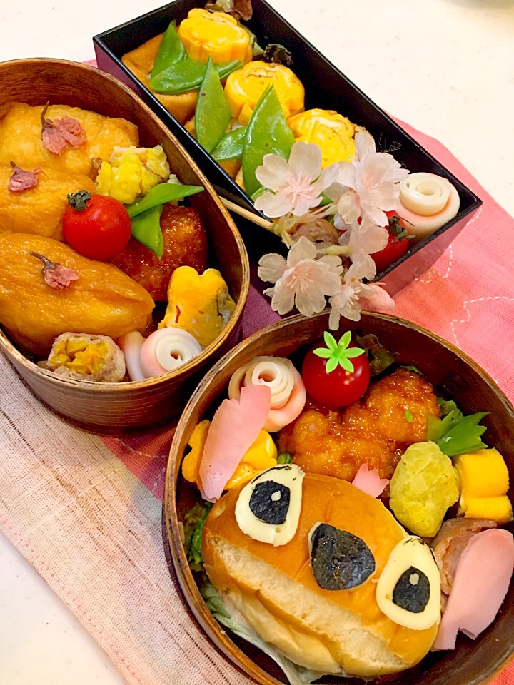 #ステッチお弁当 
#お花お稲荷さん