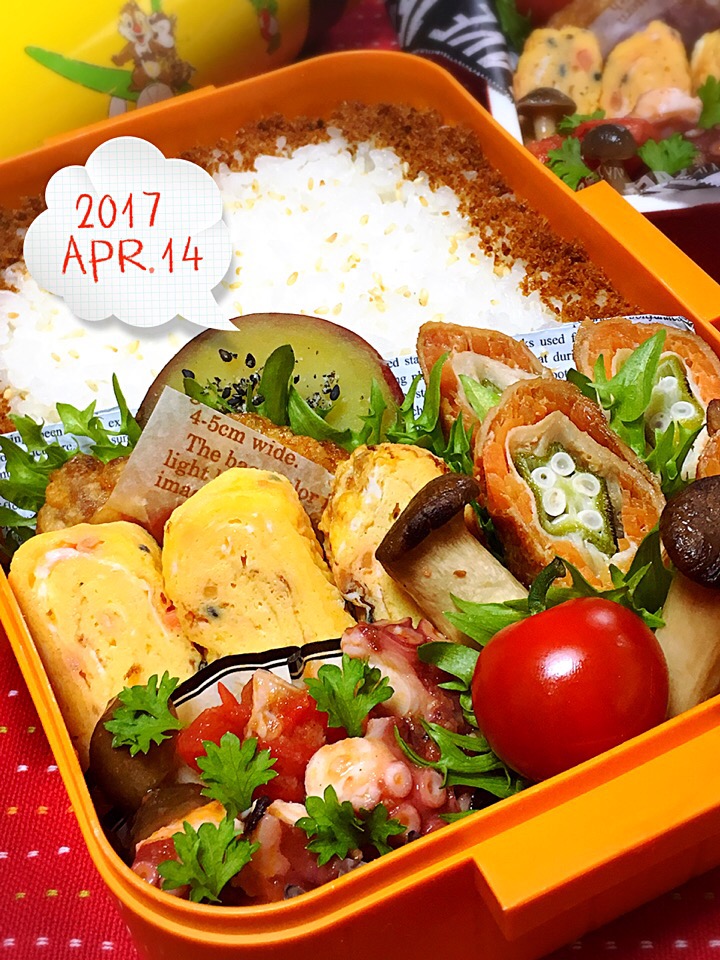 高校生男子のがっつり弁当.ﾟ٩(๑⃙⃘˙ᵕ˙๑⃙⃘)۶:.｡