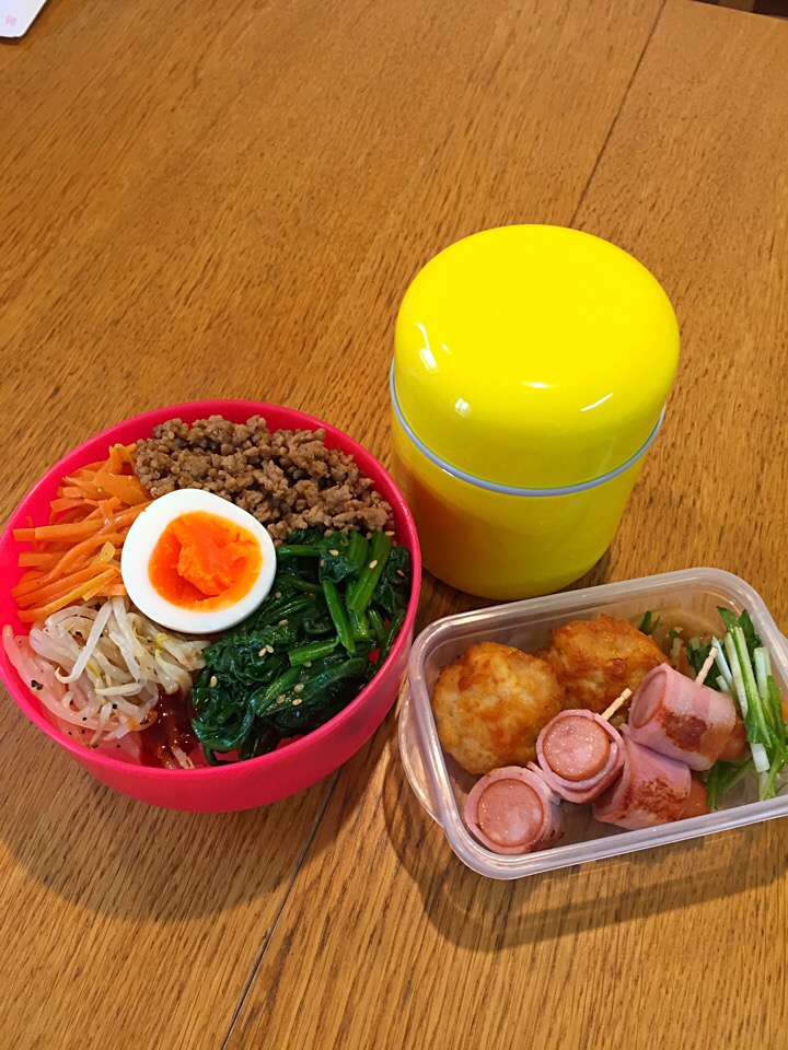 高校生息子のお弁当  ビビンバ丼