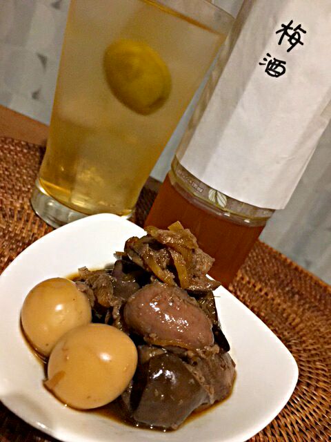 鷄肝の梅酒生姜煮?✨??
友達手作り梅酒をいただいたので、ロックでじっくり味わったあと、鷄肝煮にいれてみました?
少し酸味が加わり食欲UP ⤴