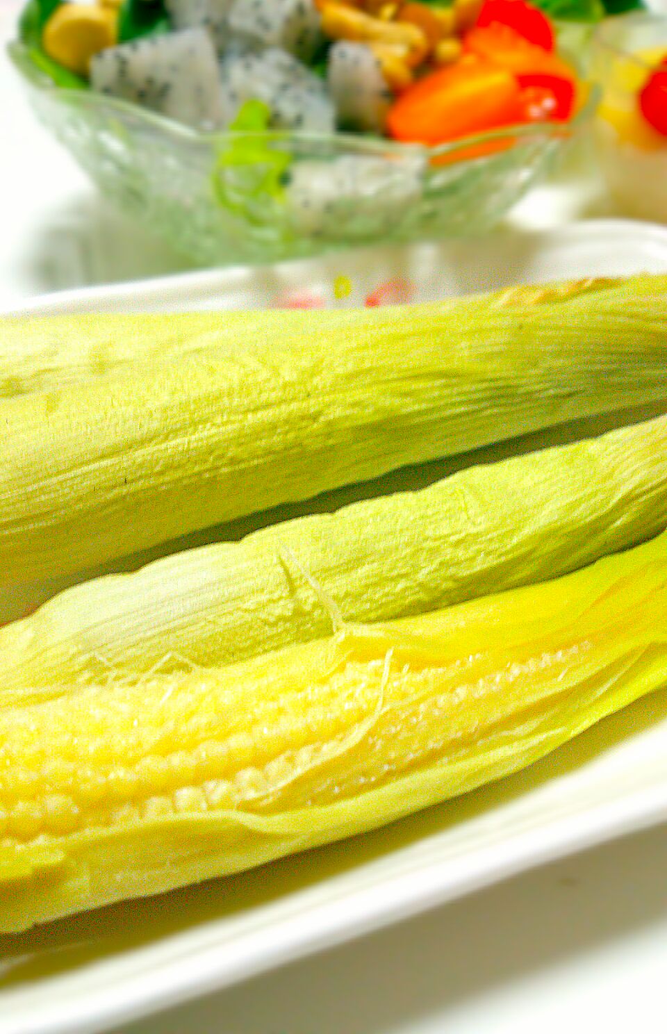 Grilled young corn? この時期だけの生の#ヤングコーン 絶対美味しい皮つきグリル❗味つきでも味なしでも旨いよ? #トウモロコシ #コーン #うちごはん #晩御飯