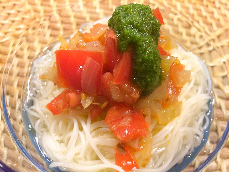 イタリアン素麺☆トマトとアンチョビ