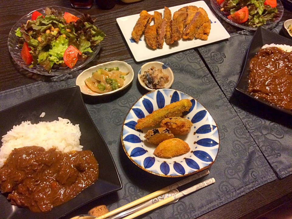 頂き物の鹿肉が豪華料理に♡
#鹿肉カレー#鹿肉カツ