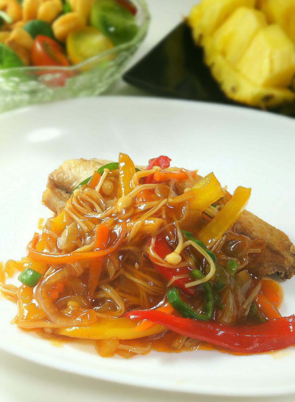 Fried horse mackerel with sweet and sour vegetable sauce ?#Dinner 鯵の甘酢あんかけ #あじ #おうちごはん #うちごはん #夕飯   安くて美味しい?