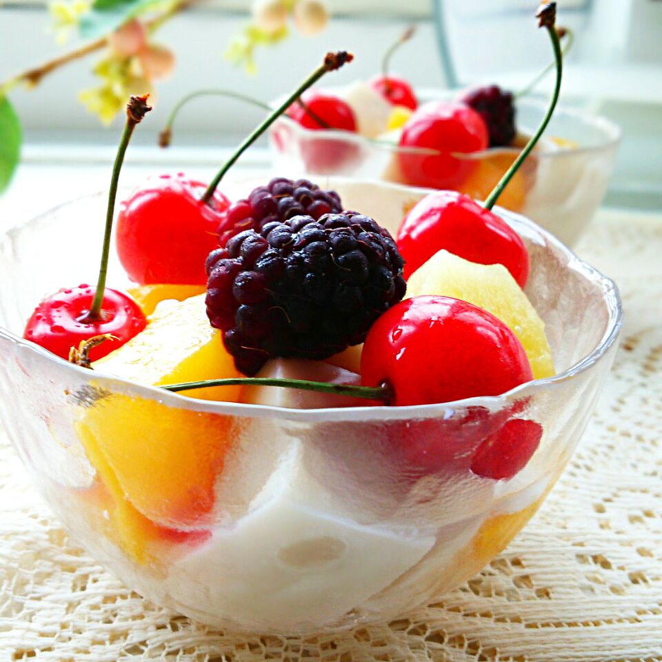 Milk agar with fruits ? 牛乳かん とフルーツ #おうちカフェ #手作りおやつ