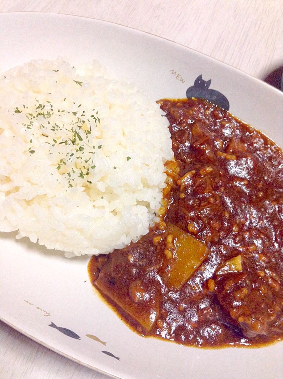 ちょっと辛めの豚ミンチカレー