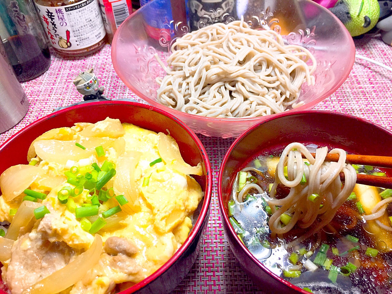 親子丼鶏出汁蕎麦定食
#ヤマサ昆布つゆ 
#一人前原価100円
蕎麦屋さんより美味しかったです。
