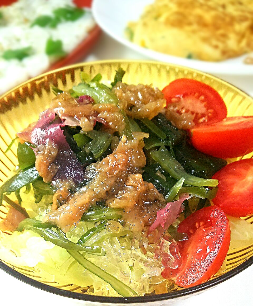 #Salad 夏はさっぱり? #ローカロリー 海藻サラダ #梅味 #うちごはん #おうちごはん #酸味