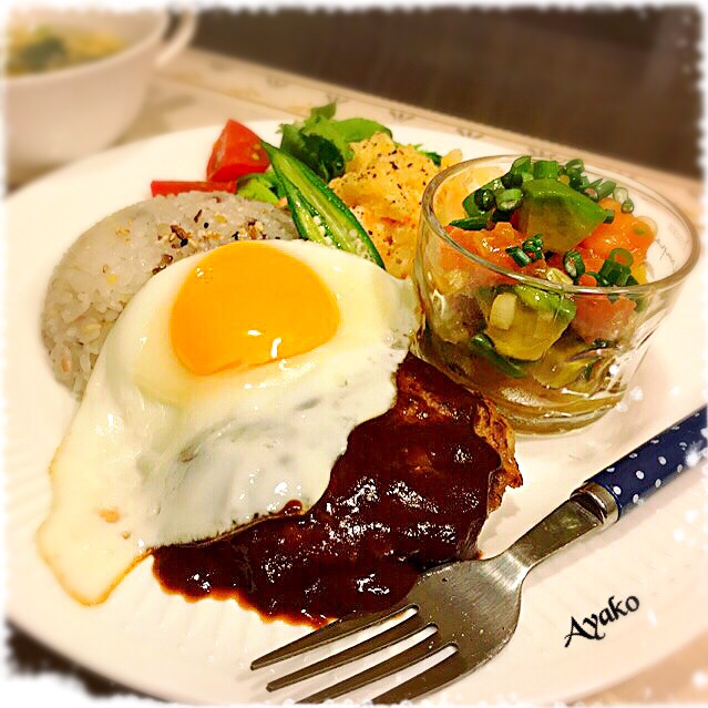 ロコモコでワンプレートご飯(*^^*)