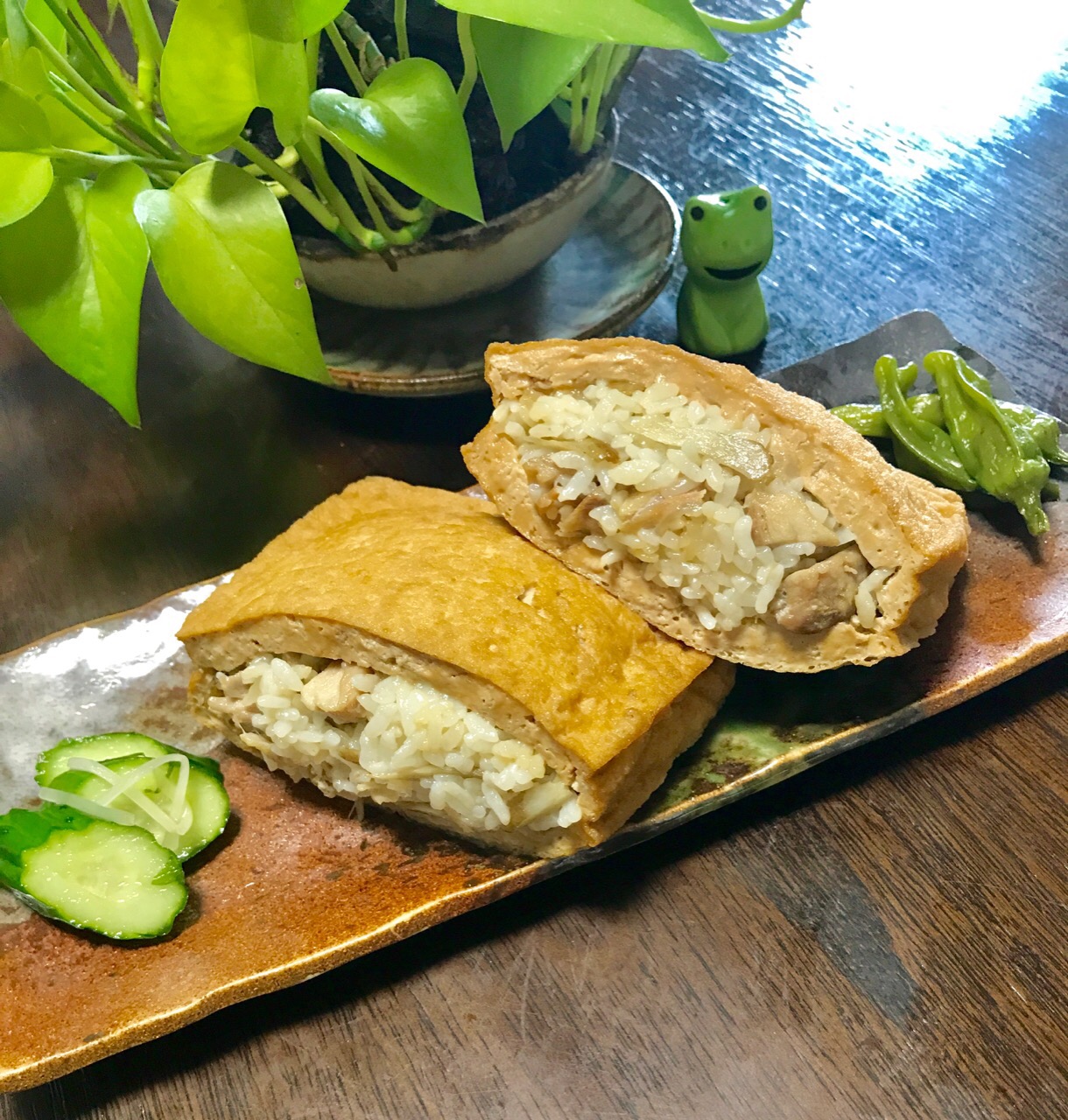 鳥ごぼう飯厚揚げ包み