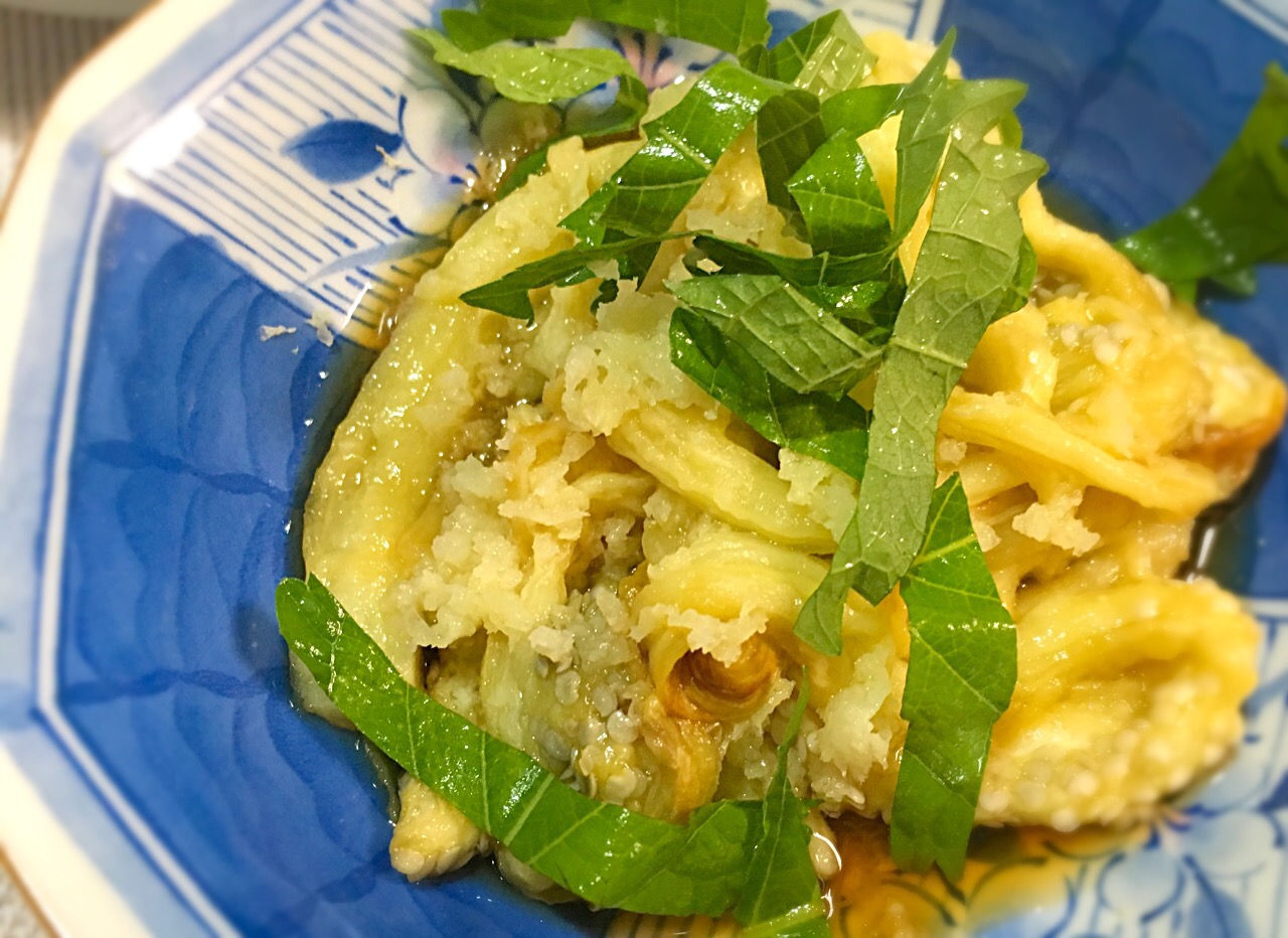 焼きなす?
    しょうが酢醤油で(^^)