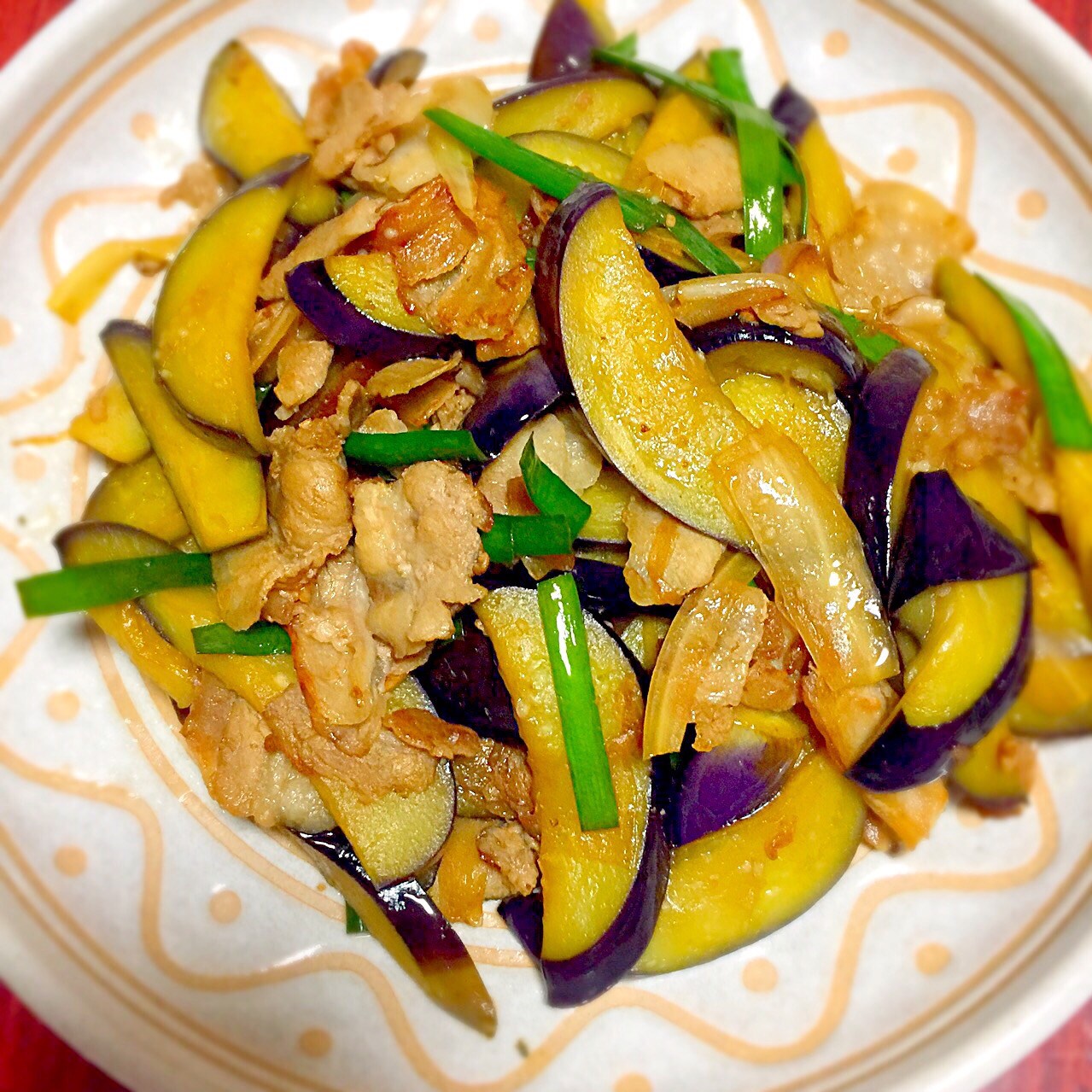 ♡茄子と豚バラ肉のポン酢醤油炒め♡