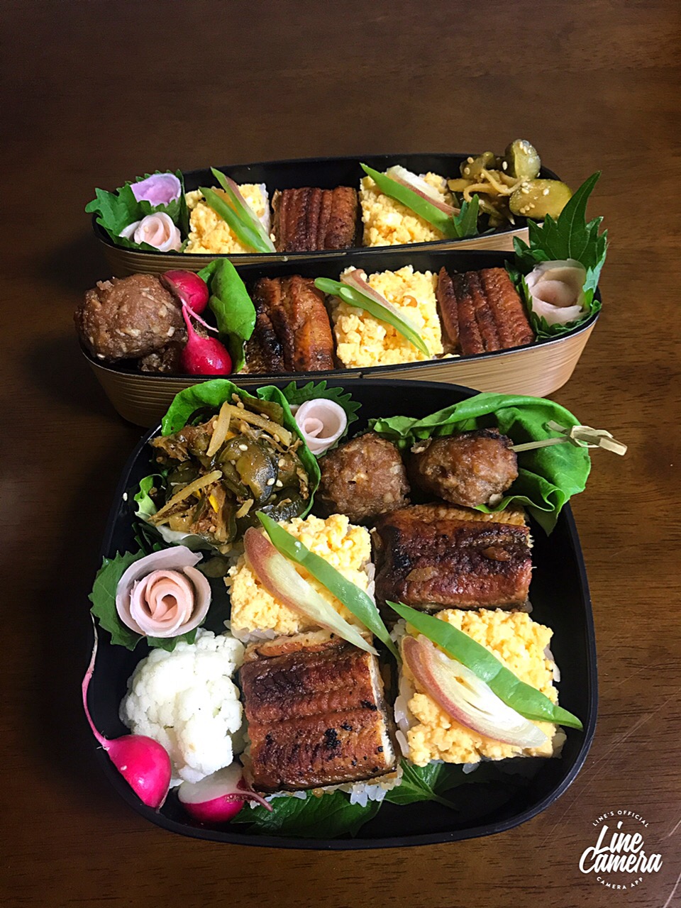 今日の2人のお弁当? 土用の丑の日鰻と炒り卵の押し寿司
#tamaさんの料理 tama家の＊きゅうりの佃煮が美味しい?