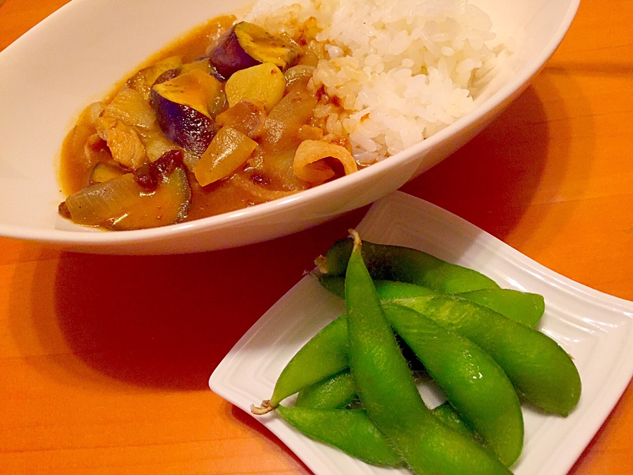 ニンニクたっぷり豚と茄子のカレー