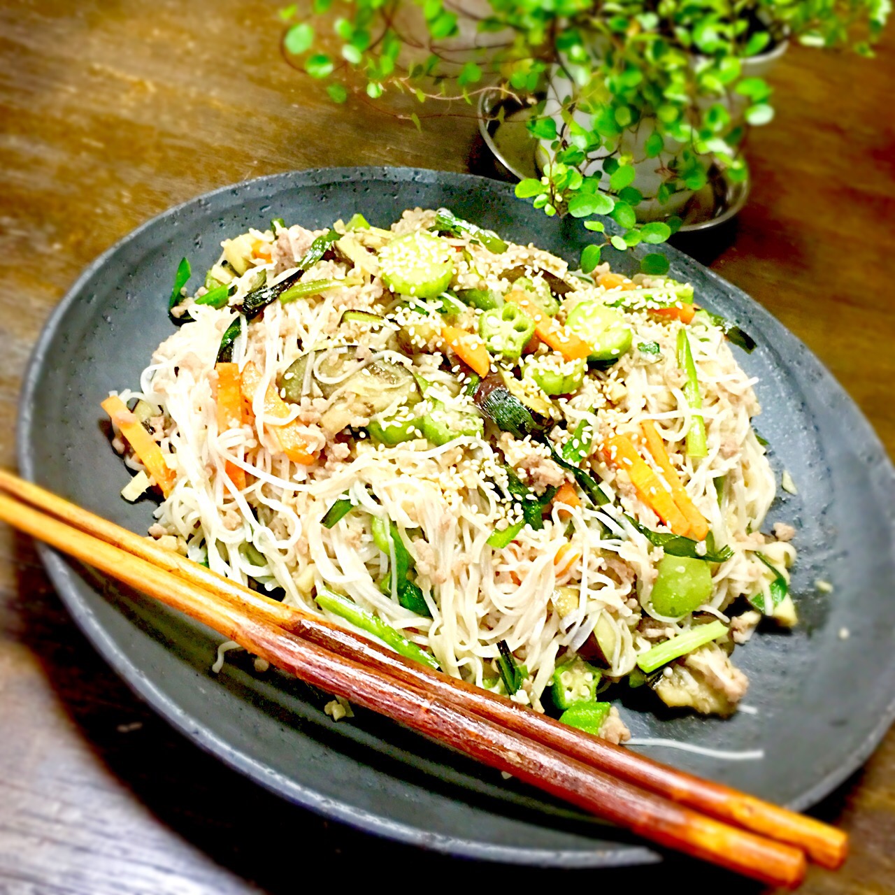 坦々焼き素麺