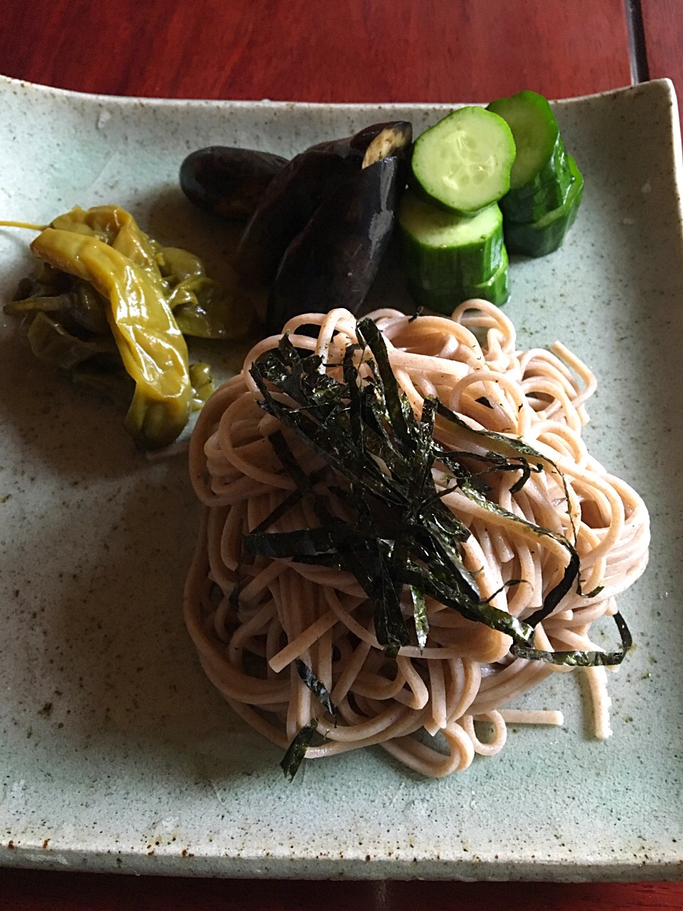 蕎麦と夏野菜の付け合わせ☆